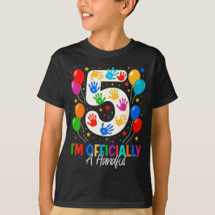 Ich bin offiziell eine Handvoll fünf 5. Geburtstag T-Shirt