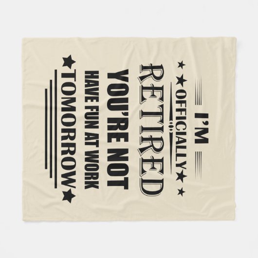 Ich bin offiziell pensionierte lustige Geschenke f Fleecedecke (Vorderseite (Horizontal))