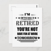 Ich bin offiziell pensionierte lustige Geschenke f Postkarte (Vorne/Hinten)