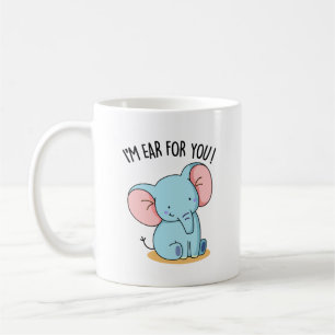Ich bin Ohr Für Dich Lustiger Elefant Pun Kaffeetasse