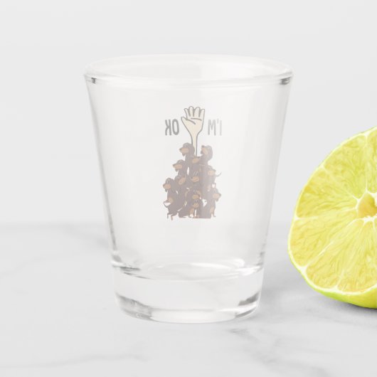 Ich bin Ok Funny Dackel Dog Pet Besitzer Schnapsglas (Rückseite)