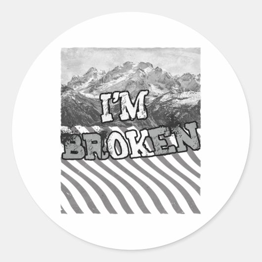 Ich bin Ok Gebrochen-ich bin Gebrochen Runder Aufkleber (Vorderseite)