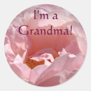 Ich bin Oma! Aufkleber Rosa Blume