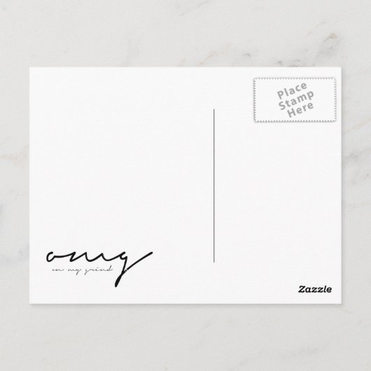 Ich bin OMG Postkarte (Rückseite)
