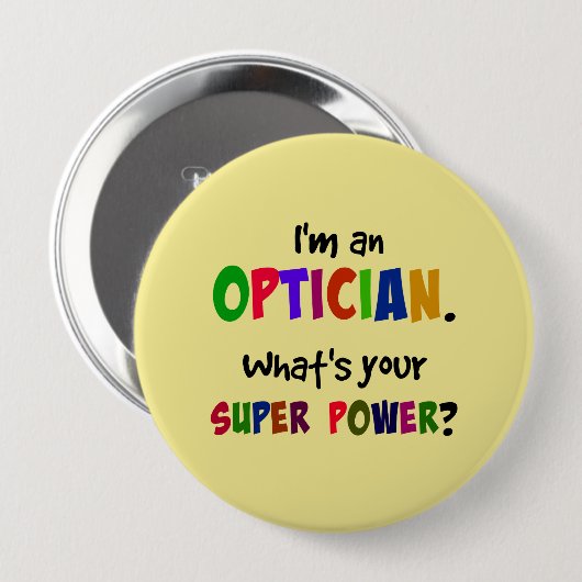 Ich bin Optiker. Was ist dein Super-Power? Button (Vorne & Hinten)