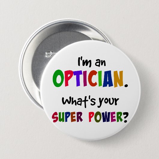 Ich bin Optiker. Was ist dein Super-Power? Button (Vorne & Hinten)