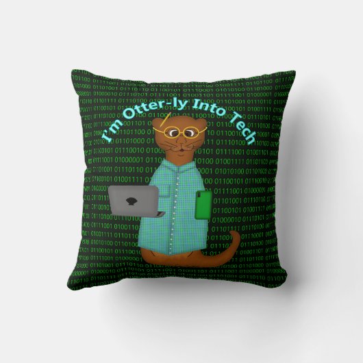 Ich bin Otter-ly in Tech Kissen (Rückseite)