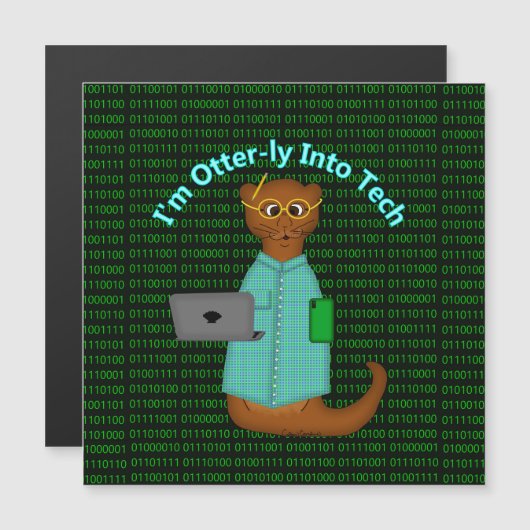Ich bin Otter-ly in Tech Magnetkarte (Vorne/Hinten)