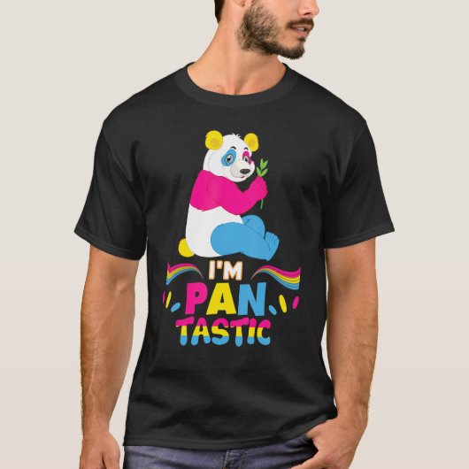 Ich bin Pan Tastic Fantastic Pansexual Panda Lgbt T-Shirt (Vorderseite)