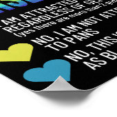 Ich bin Pansexual - LGBTQIA Pride Rainbow Hearts - Poster (Ecke)