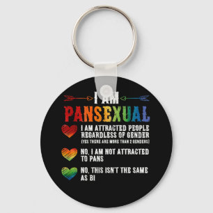 Ich bin Pansexual LGBTQIA Pride Rainbow Hearts Schlüsselanhänger