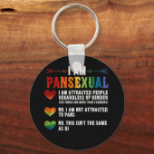 Ich bin Pansexual LGBTQIA Pride Rainbow Hearts Schlüsselanhänger (Vorderseite)