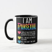 Ich bin Pansexual - LGBTQIA Pride Rainbow Hearts - Tasse (Links)