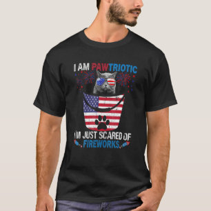 Ich bin patriotische Katze Feuerwerk  4. Juli Amer T-Shirt