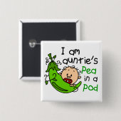 Ich bin Pea In A Pod Tante Button (Vorne & Hinten)