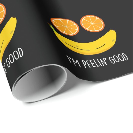 Ich bin Peelin Good Funny Fruit Pun Dark BG Geschenkpapier (Rolleneckpunkt)