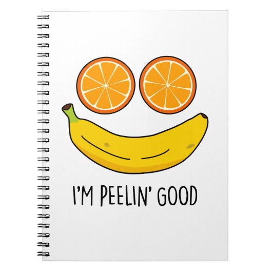 Ich bin Peelin Good Funny Fruit Pun Notizblock (Vorderseite)