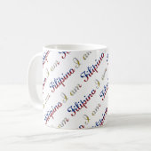 Ich bin philippinischer Country Pride Typografy Pa Kaffeetasse (Vorderseite Links)