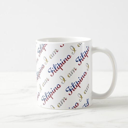 Ich bin philippinischer Country Pride Typografy Pa Kaffeetasse (Rechts)