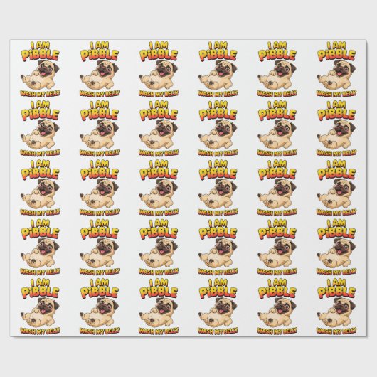 Ich bin Pibble wasch meinen Bauch Geschenkpapier (Flach)