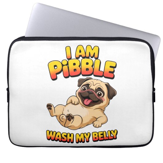 Ich bin Pibble, wasch meinen Bauch Laptopschutzhülle (Vorderseite)