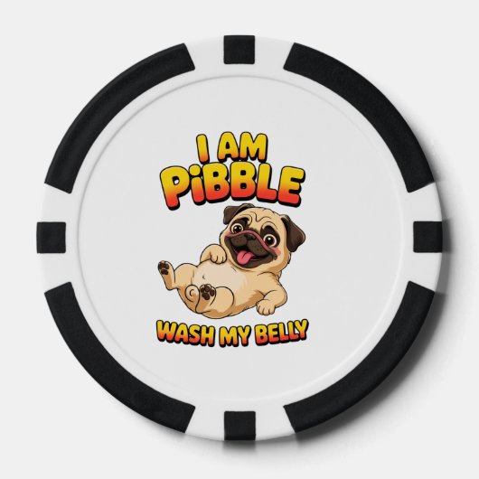 Ich bin Pibble wasche meinen Bauch Pokerchips (Vorderseite)