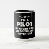 Ich bin Pilot Funny | Kaffee und Abenteuer Tasse (Zentrum)