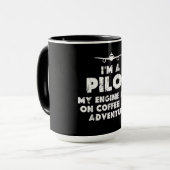 Ich bin Pilot Funny | Kaffee und Abenteuer Tasse (Vorderseite Links)