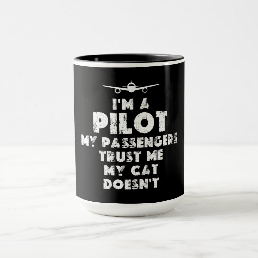 Ich bin Pilot Funny | Katzenliebhaber Tasse (Zentrum)