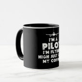 Ich bin Pilot und fliege sehr lustig Tasse (Vorderseite Links)