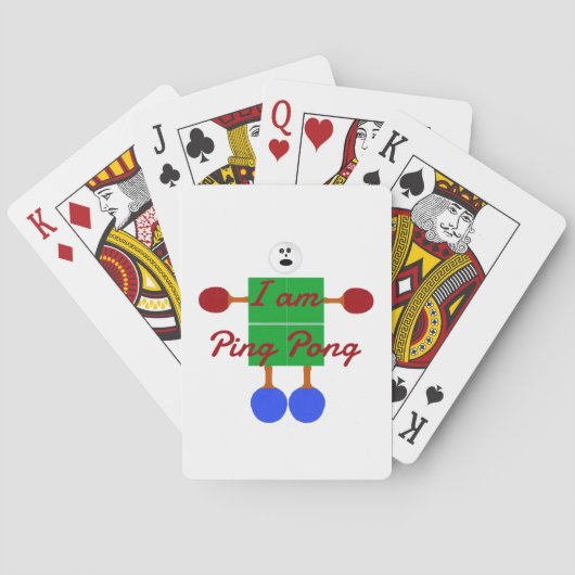 Ich bin Ping Pong Cartoon Spielkarten (Rückseite)