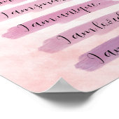 Ich bin... Pink Watercolor Inspiration Poster (Ecke)