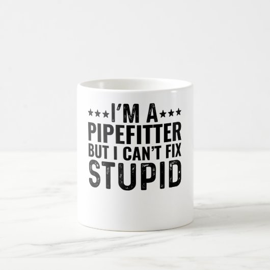 Ich bin Pipefitter, aber ich kann den Dummkopf nic Kaffeetasse (Mittel)