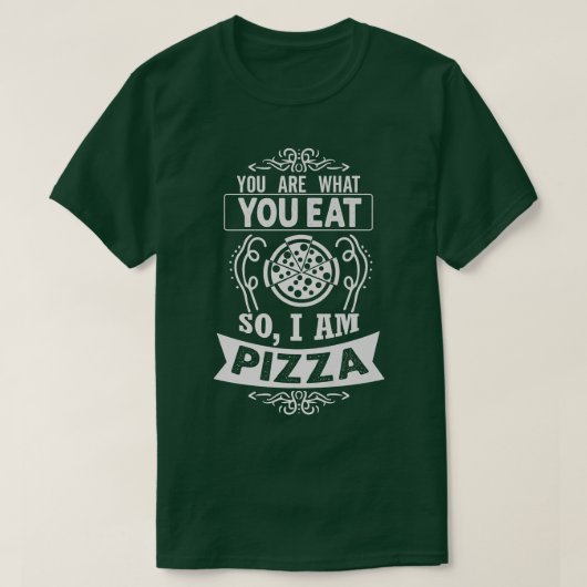 Ich bin Pizza Funny Feinschmecker Sie aß, was Sie T-Shirt (Design vorne)