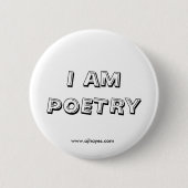 Ich bin Poesie-Knopf w/Website Button (Vorderseite)