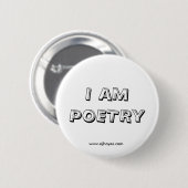 Ich bin Poesie-Knopf w/Website Button (Vorne & Hinten)