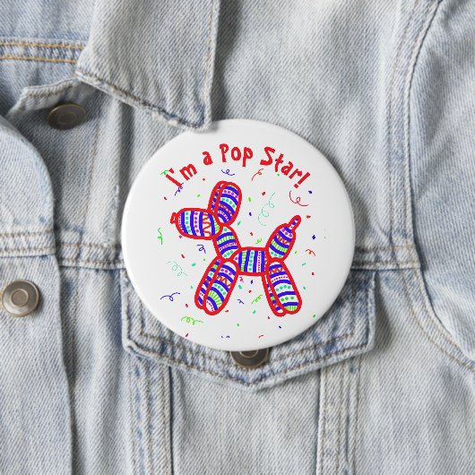 Ich bin Pop Star Ballon Dog Button (Beispiel)