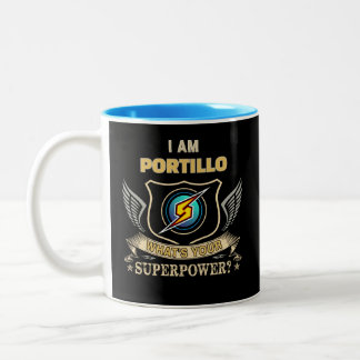 Ich bin PORTILLO Was ist deine Superkraft Zweifarbige Tasse