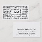 ICH BIN positive Bestätigungen für Visitenkarte (Vorne/Hinten)