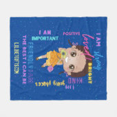 Ich BIN - Positive Black Brown Girl Affirmations Fleecedecke (Vorderseite (Horizontal))