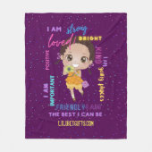 Ich BIN - Positive Black Brown Girl Affirmations Fleecedecke (Vorderseite)