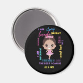 Ich BIN - Positive Girl Affirmations Ballerina Mag Magnet (Vorderseite/Rückseite)