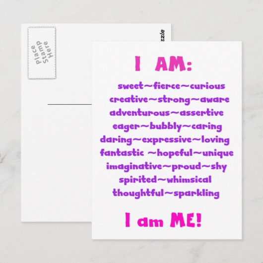 Ich bin postkarte (Vorne/Hinten)