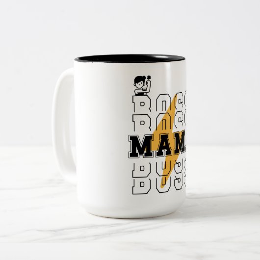 "Ich bin Power" Blitzte Tasse (Vorderseite Links)