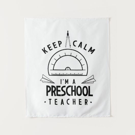 Ich bin Preschool-Lehrerin Wandteppich (Vorderseite)