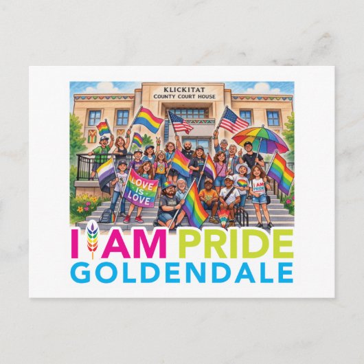 ICH BIN Pride Community Feiertagspostkarte (Vorderseite)