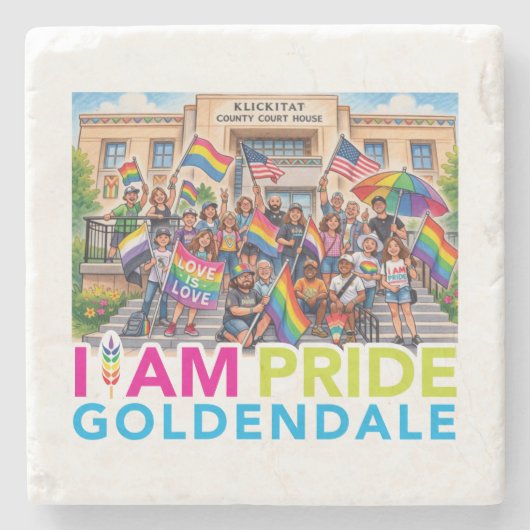 Ich bin Pride Community Stone Coaster Steinuntersetzer (Vorderseite)
