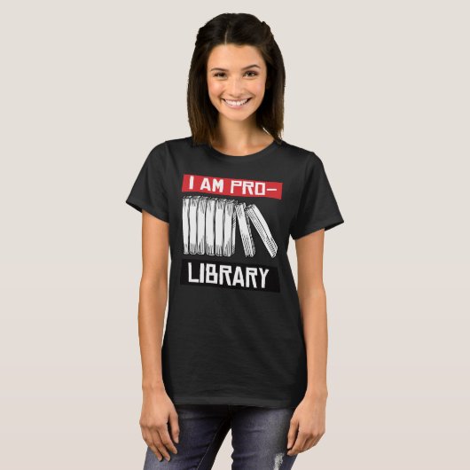 Ich bin Pro-Bibliothek T-Shirt (Vorne ganz)