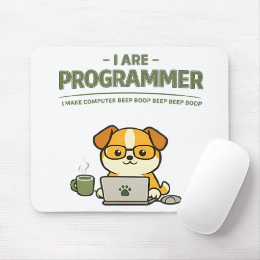 Ich bin Programmierer Beep Boop Lustiges Mauspad (Mit Mouse)