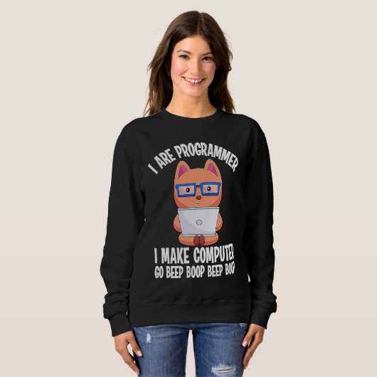 Ich bin Programmierer Cat Engineer Coder Software- Sweatshirt (Vorne ganz)